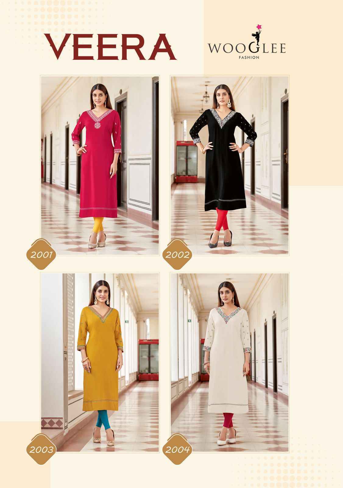 Wooglee Veera Rayon Kurti (4 pcs Catalogue)
