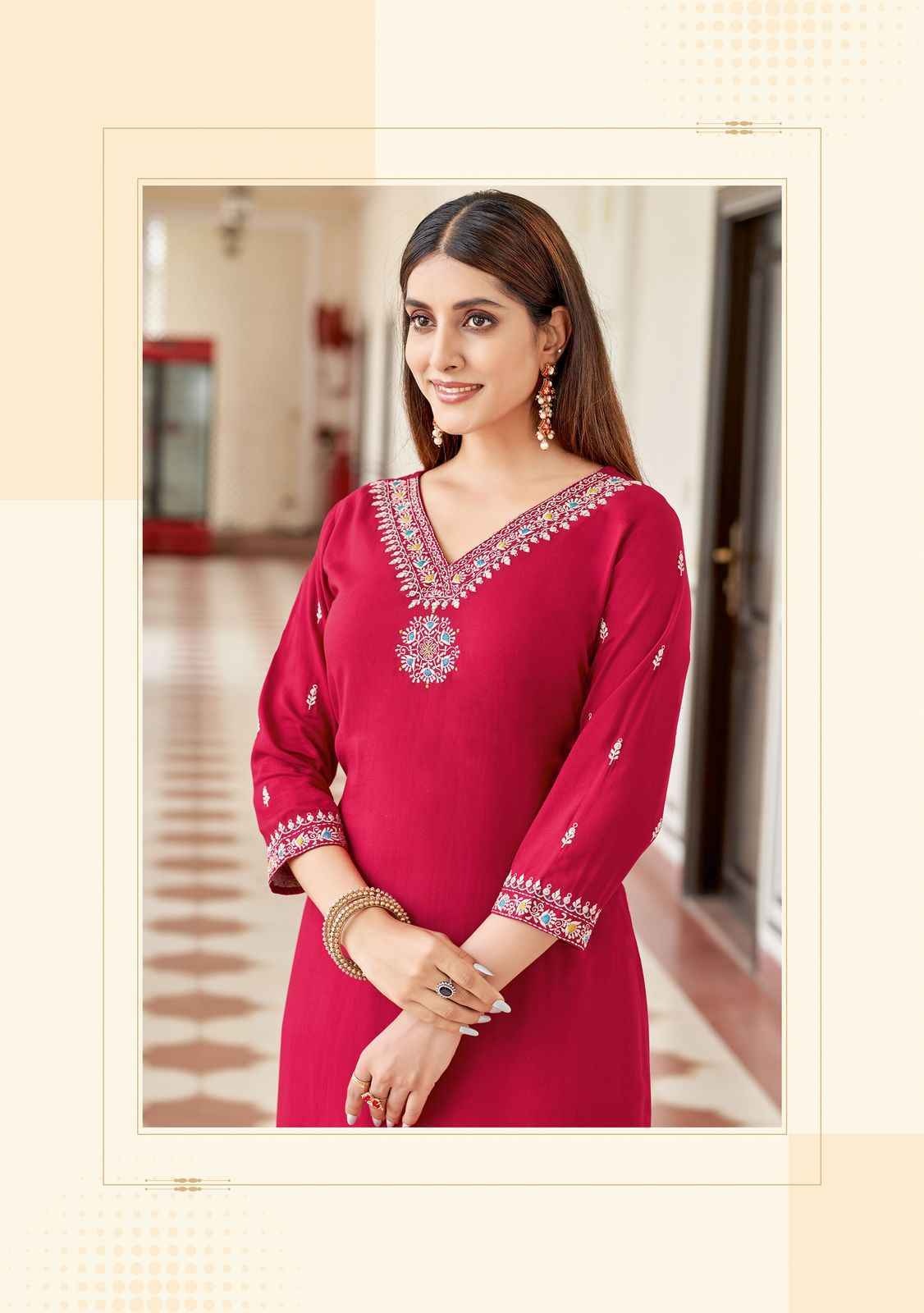 Wooglee Veera Rayon Kurti (4 pcs Catalogue)