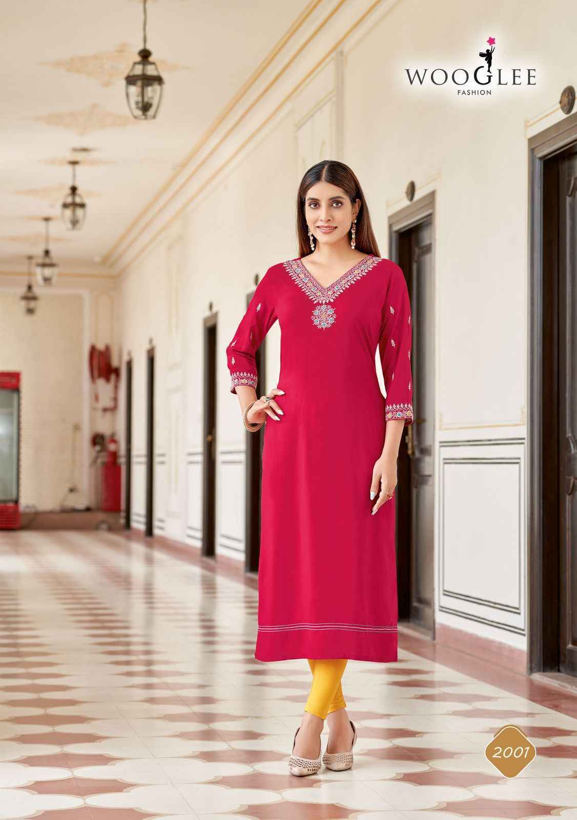 Wooglee Veera Rayon Kurti (4 pcs Catalogue)
