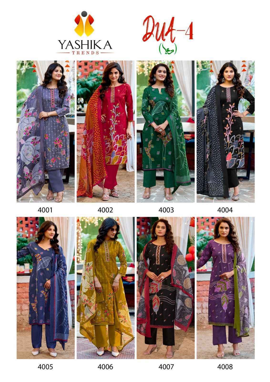 Yashika Trends Dua Vol-4 Cotton Dress Material (8 pcs Catalogue)