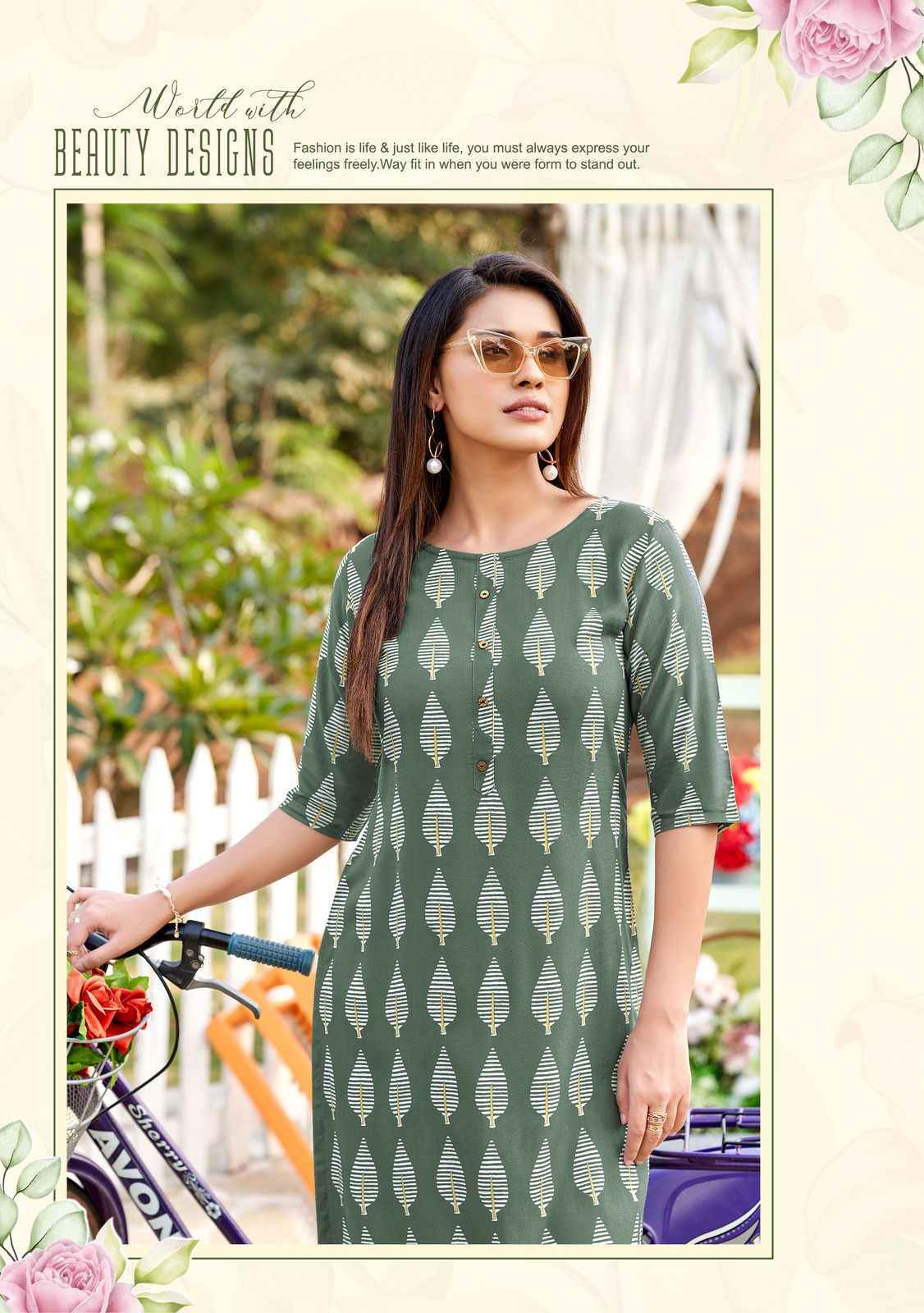 Zoori Akshara Vol-30 Rayon Kurti (6 pcs Catalogue)
