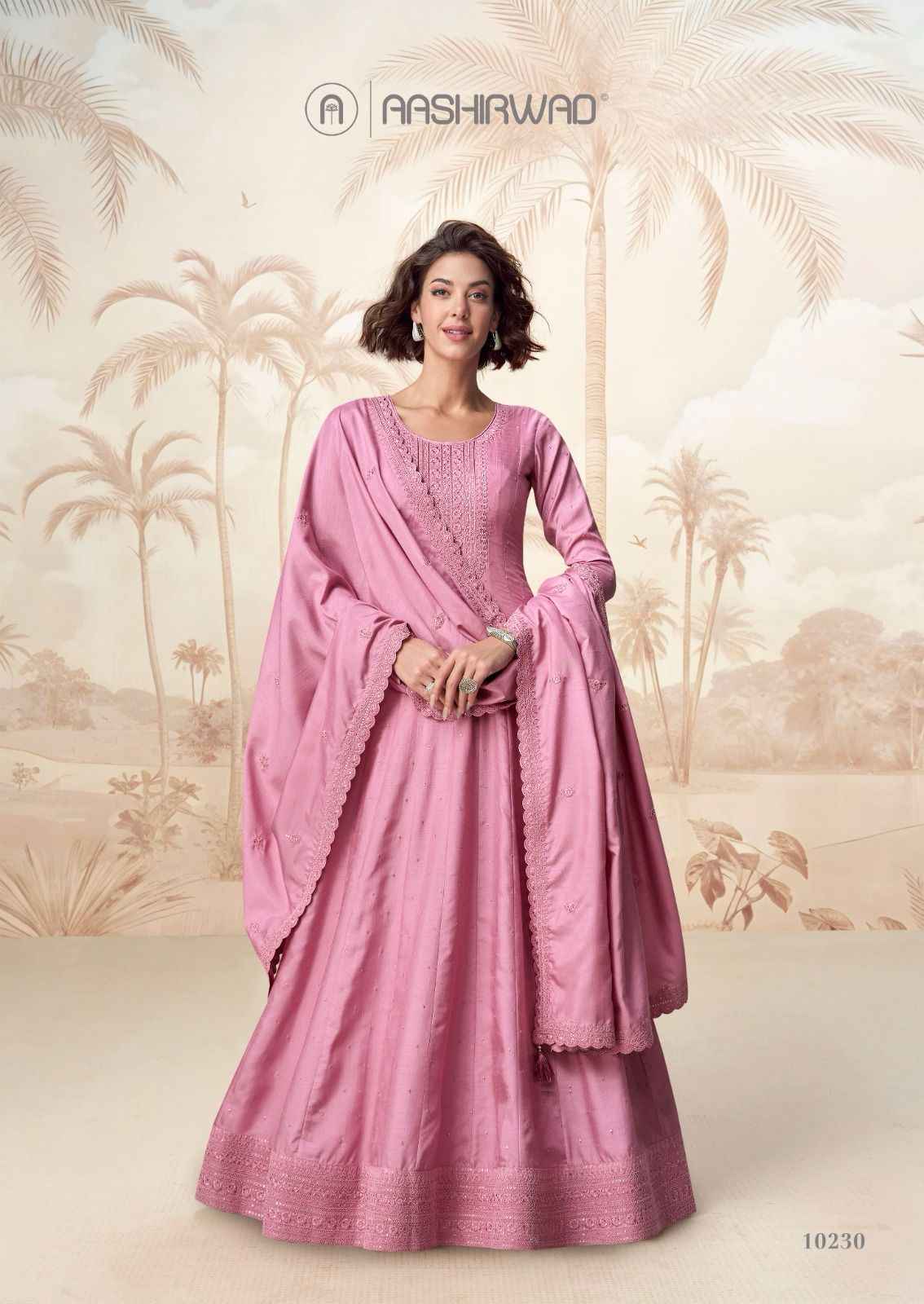 Aashirwad Creation Raagini Readymade Silk Dress 5 pcs Catalogue