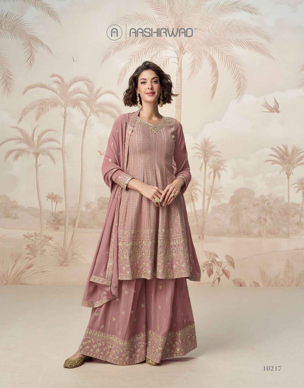 Aashirwad Creation Shivani Georgette Readymade Dress (3 pcs Catalogue)