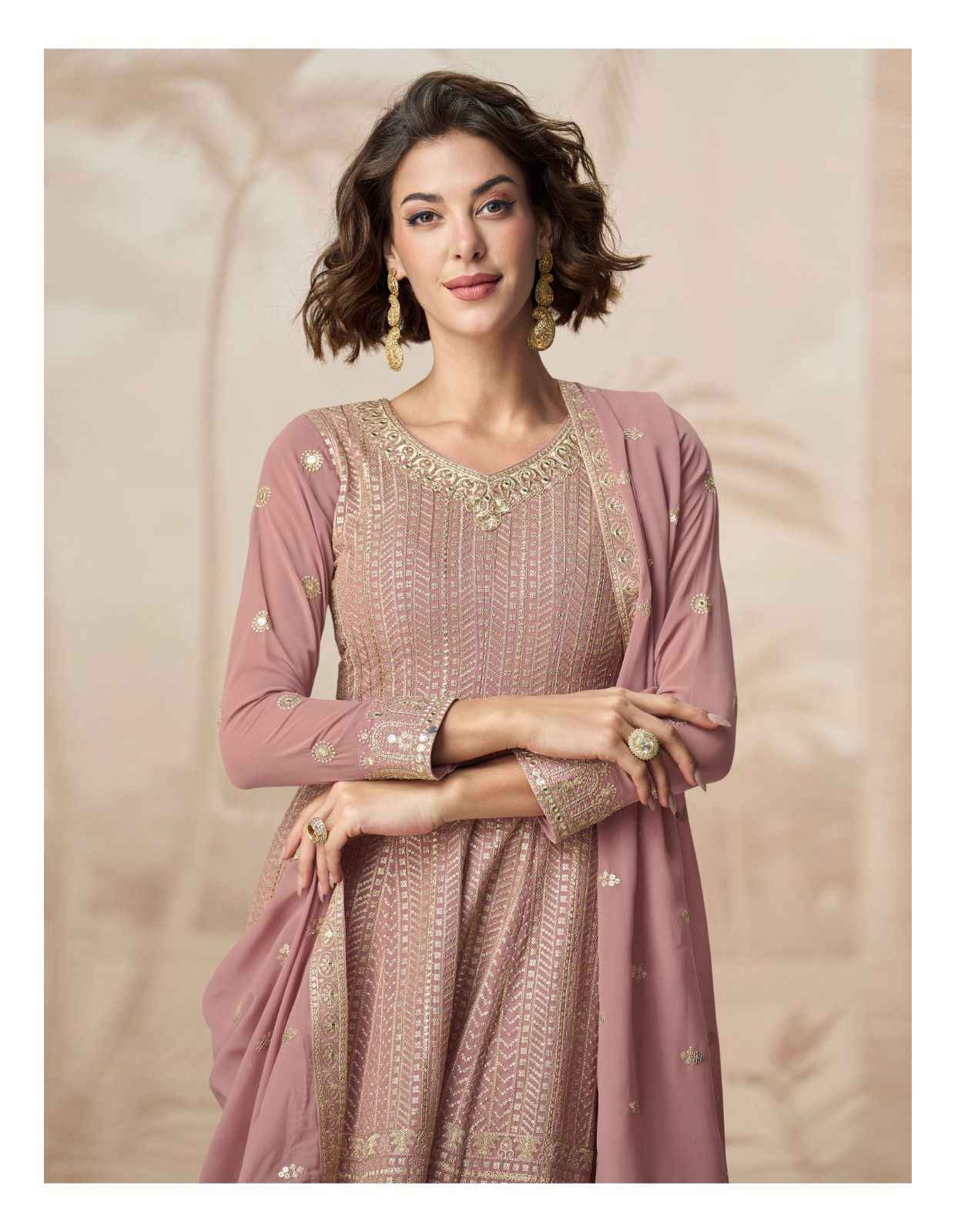Aashirwad Creation Shivani Georgette Readymade Dress (3 pcs Catalogue)