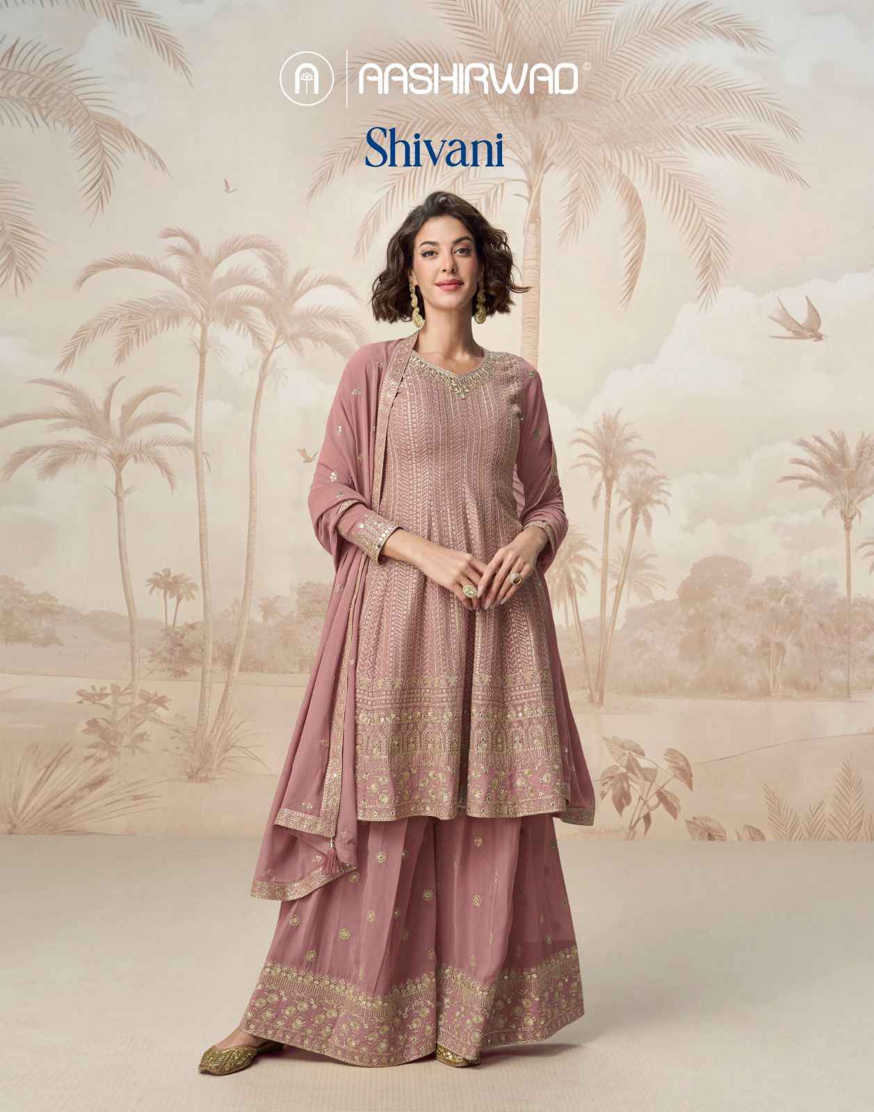 Aashirwad Creation Shivani Georgette Readymade Dress (3 pcs Catalogue)
