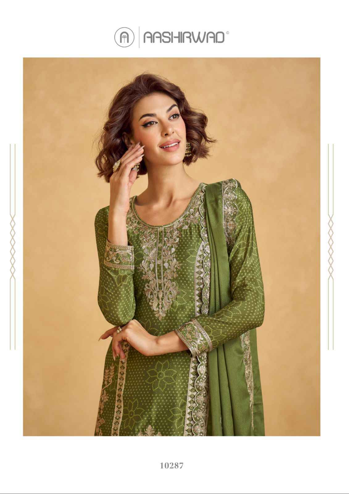 Aashirwad Creation Tanvi Readymade Chinon Silk Dress 4 pcs Catalogue