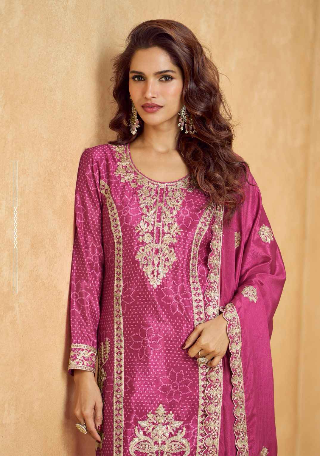 Aashirwad Creation Tanvi Readymade Chinon Silk Dress 4 pcs Catalogue