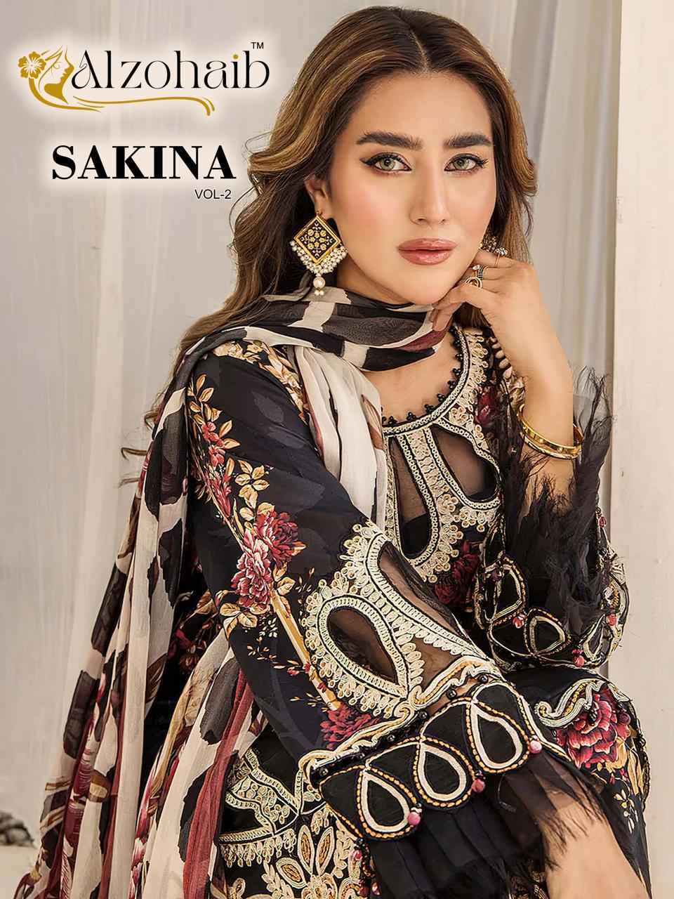 Alzohaib Sakina Coton Dress Material 5 pcs Catalogue