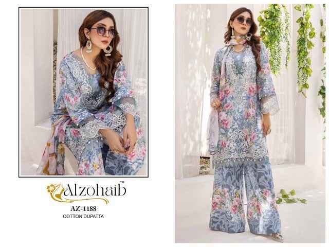 Alzohaib Sakina Coton Dress Material 5 pcs Catalogue