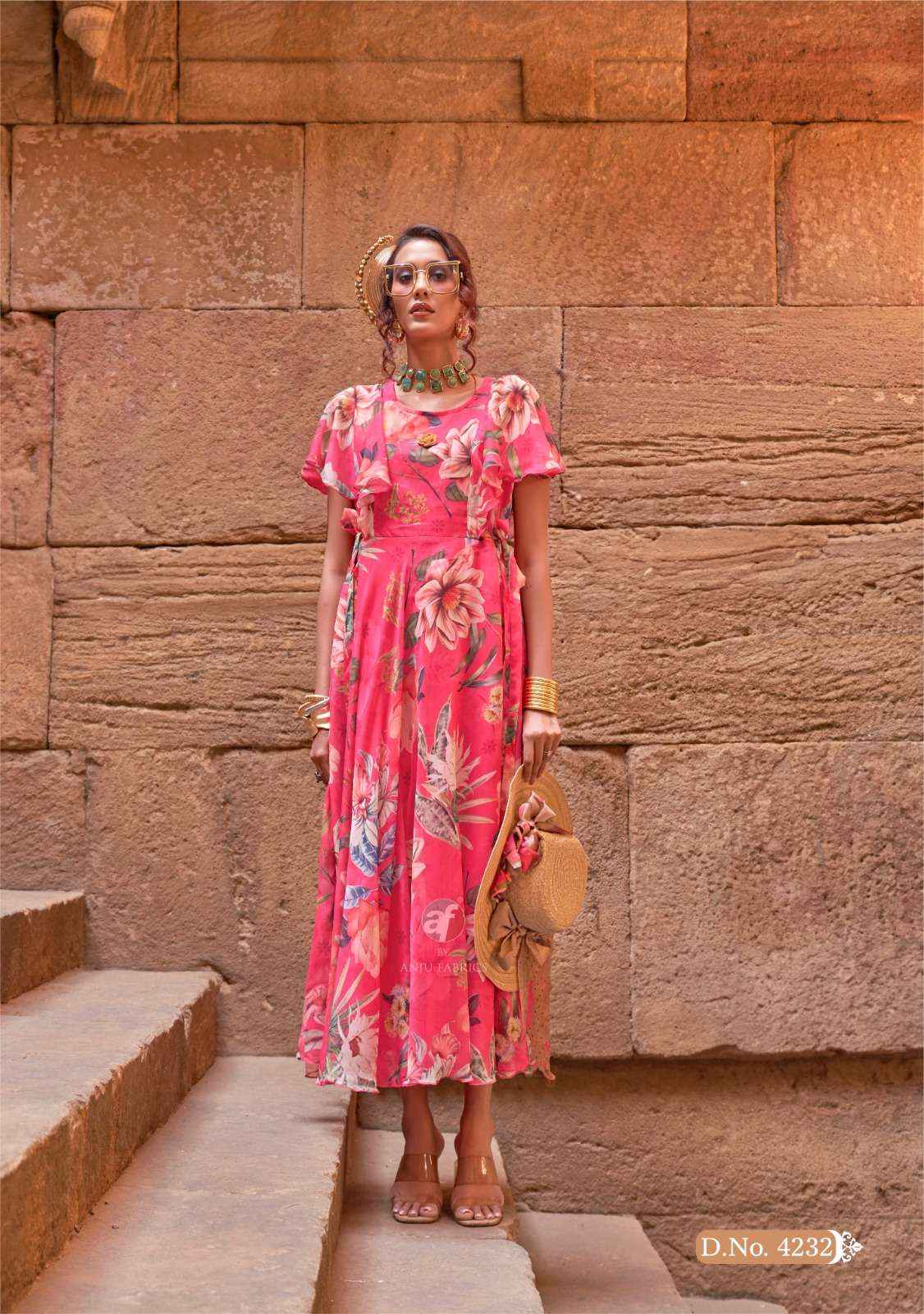 Anju Fabrics Coral Charm Vol 5 Viscose Gown 6 pcs Catalogue