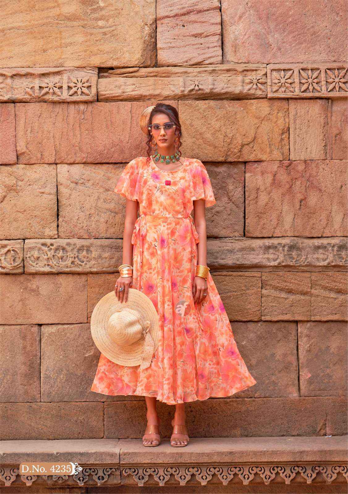 Anju Fabrics Coral Charm Vol 5 Viscose Gown 6 pcs Catalogue