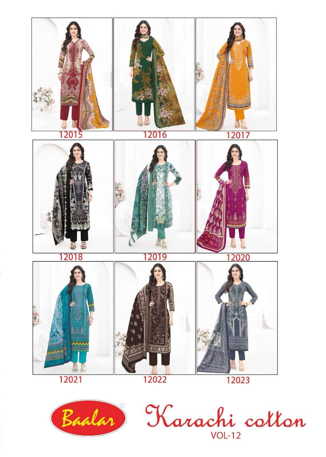 Baalar Karachi Cotton Vol 12 Lawn Cotton Dress Material 9 pcs Catalogue