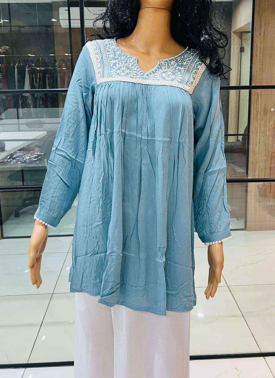 Blue Hills Tunic Nx Rayon Weastern Top 4 pcs Catalogue
