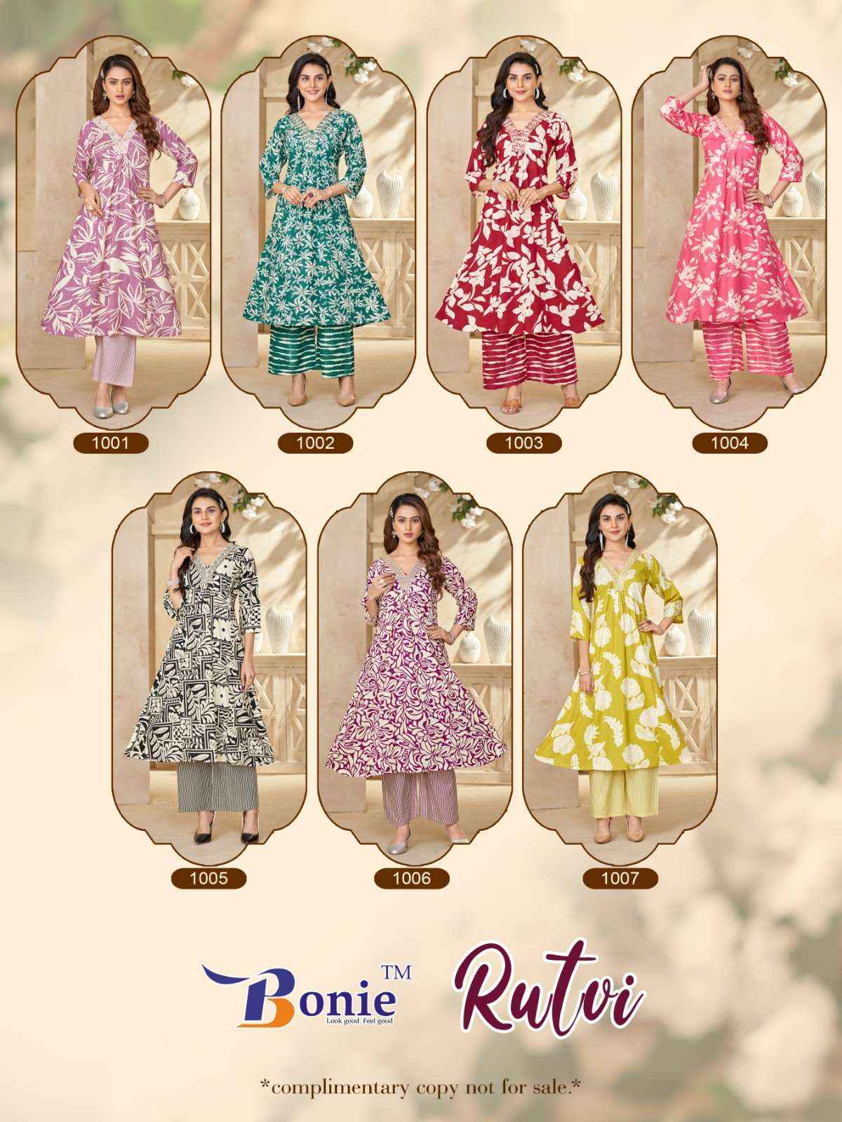 Bonie Rutvi Vol 1 Fancy Kurti Combo 7 pcs Catalogue