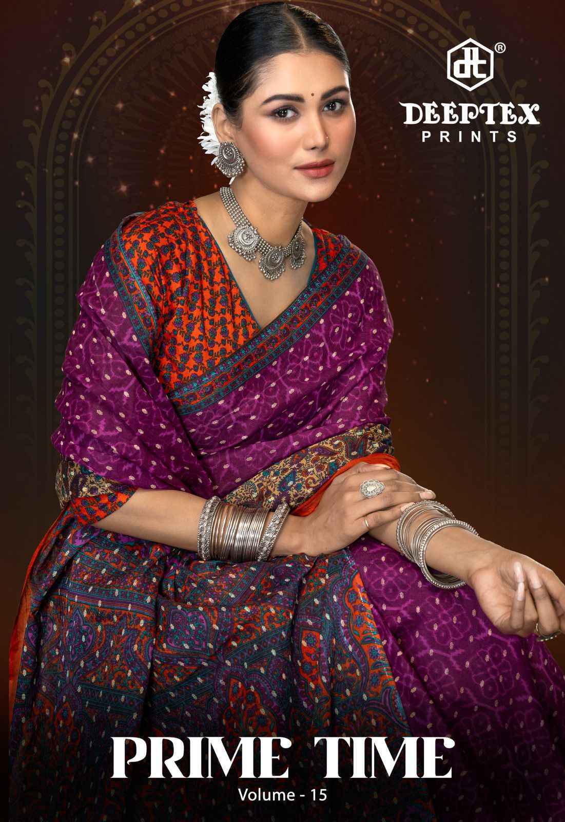 Deeptex Prime Time Vol-15 Cotton Saree (10 pcs Catalogue)
