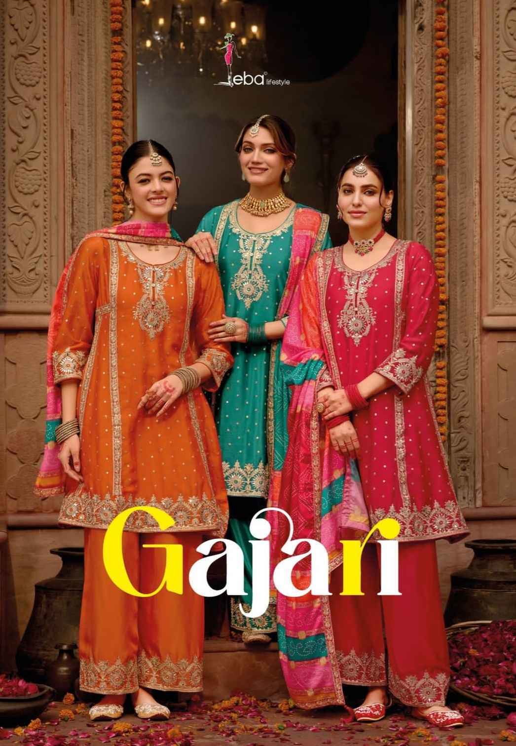 Eba Lifestyle Gajari Readymade Chinon Dress (3 pcs Catalogue)