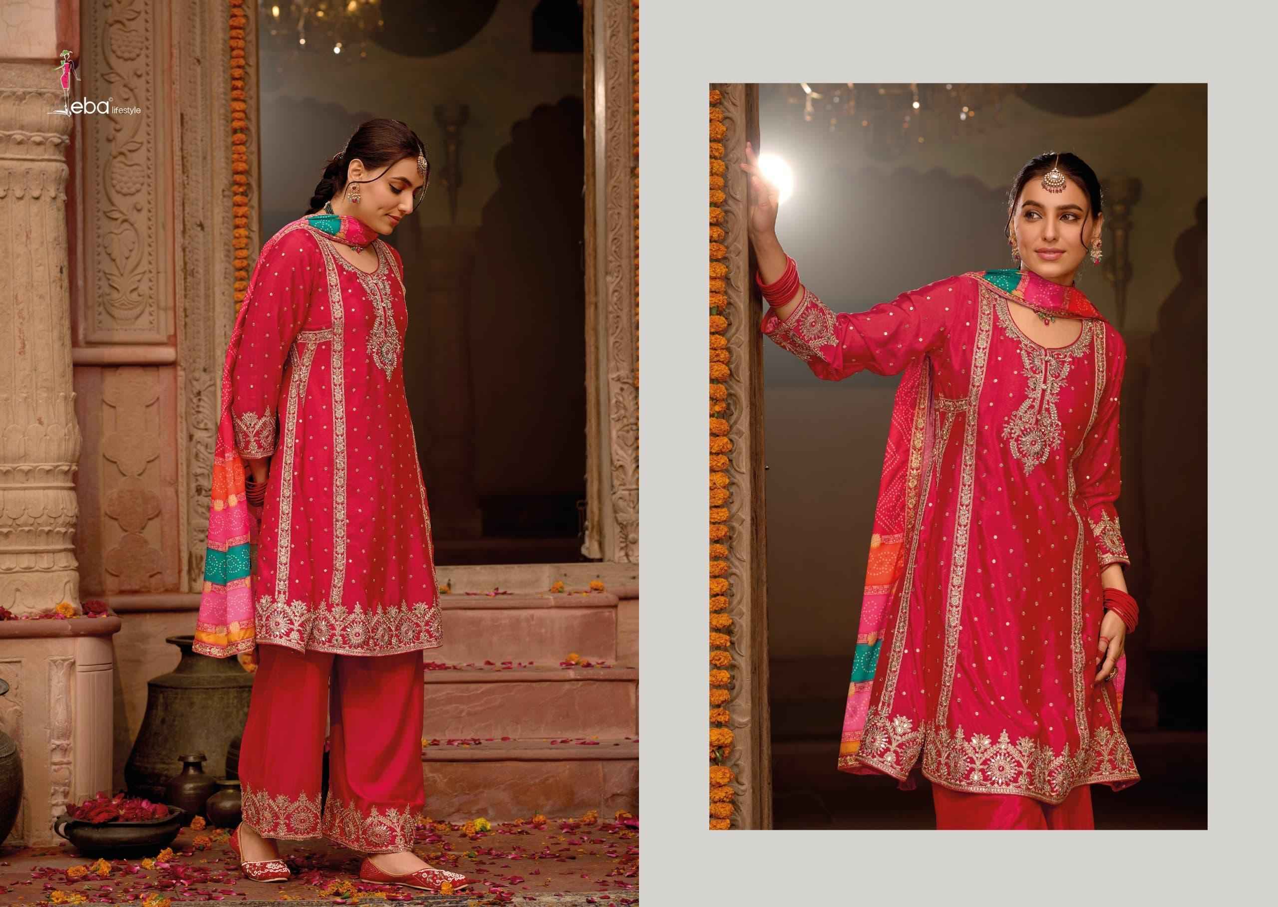 Eba Lifestyle Gajari Readymade Chinon Dress (3 pcs Catalogue)