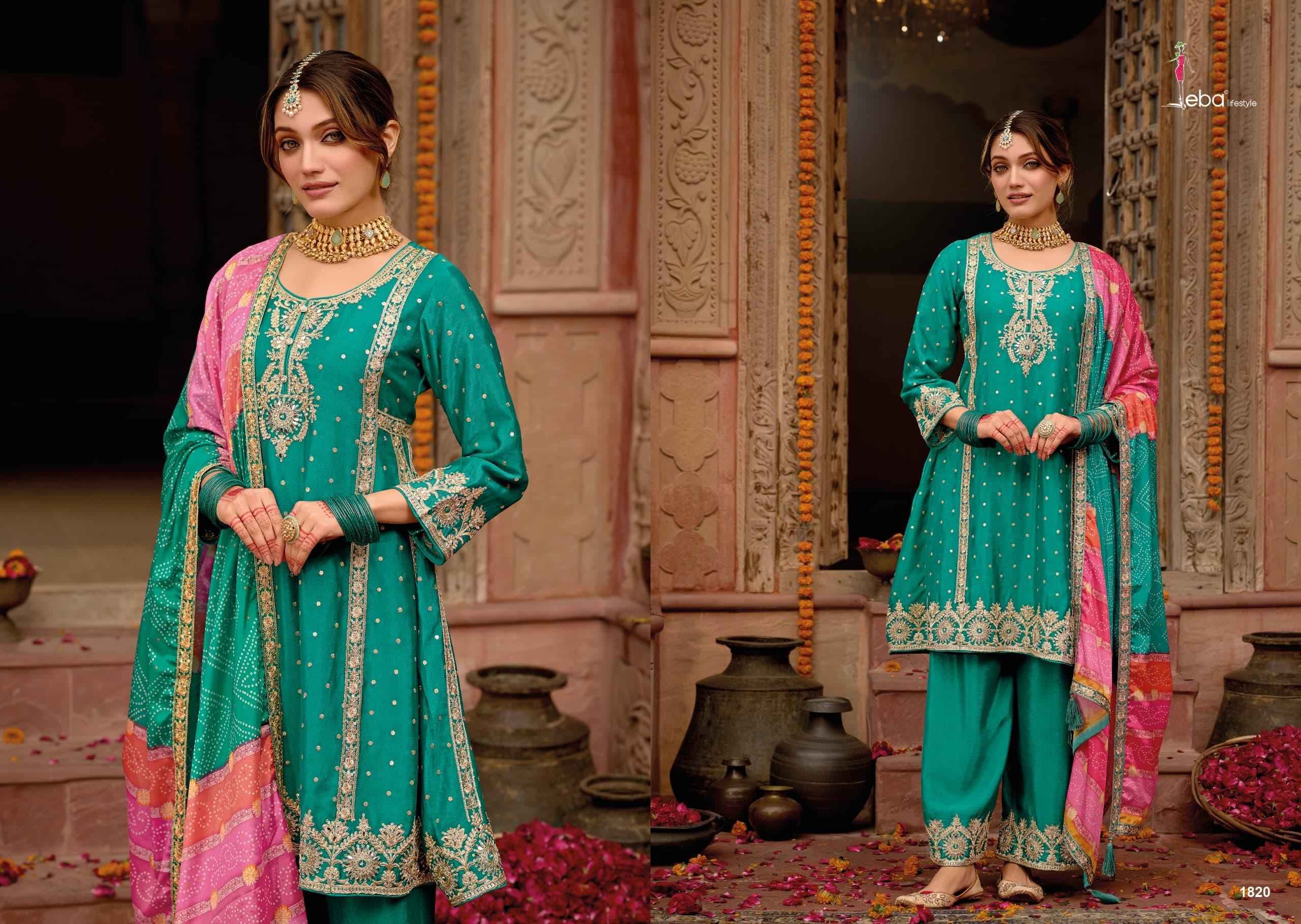 Eba Lifestyle Gajari Readymade Chinon Dress (3 pcs Catalogue)