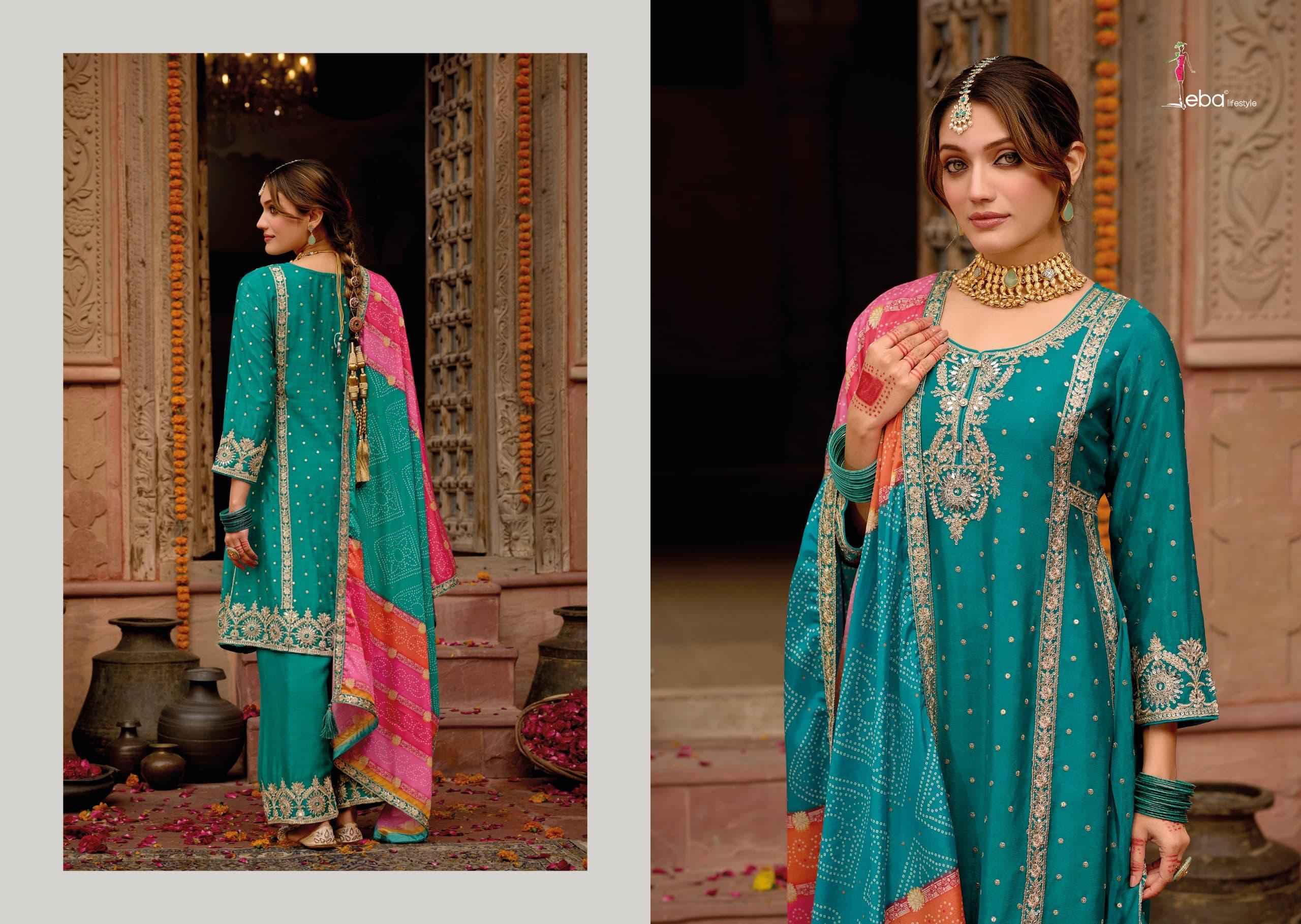Eba Lifestyle Gajari Readymade Chinon Dress (3 pcs Catalogue)