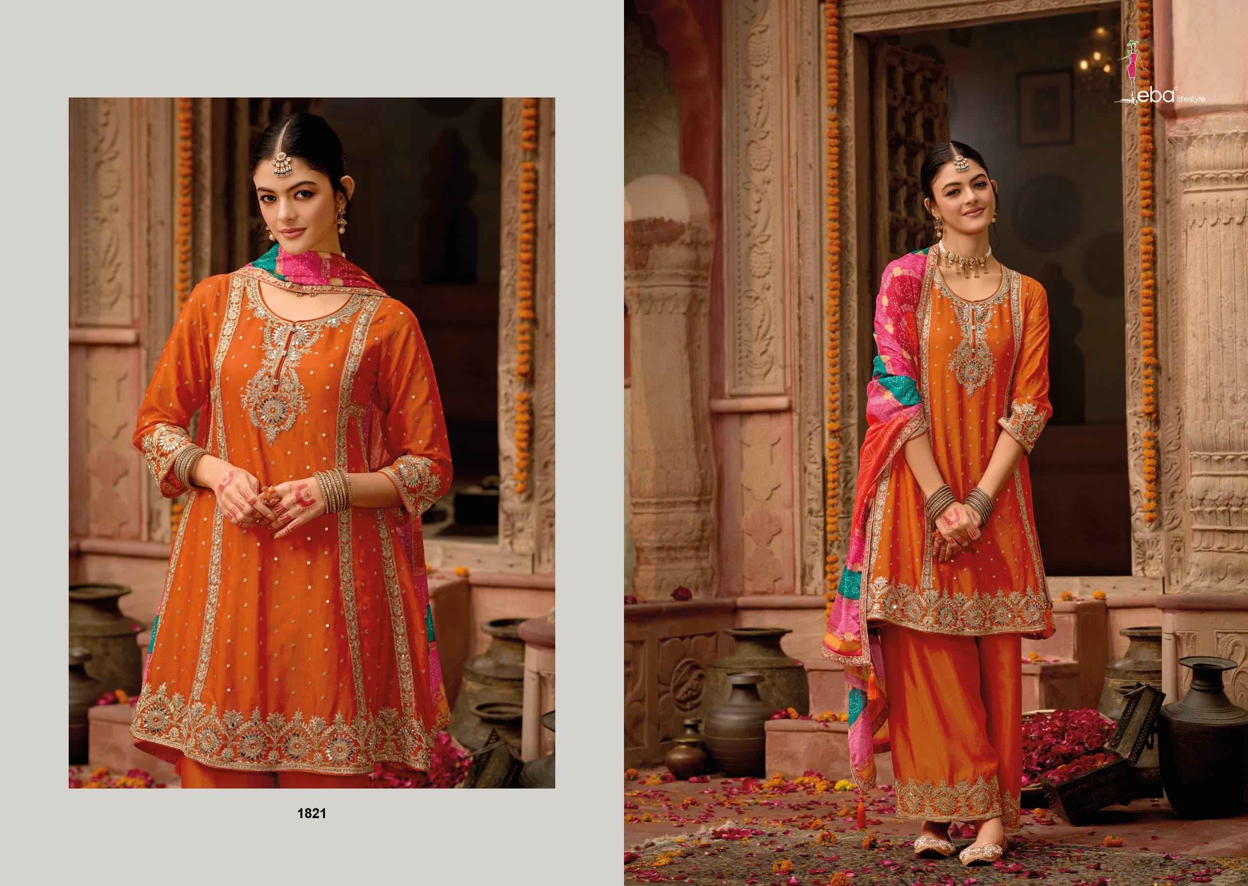 Eba Lifestyle Gajari Readymade Chinon Dress (3 pcs Catalogue)