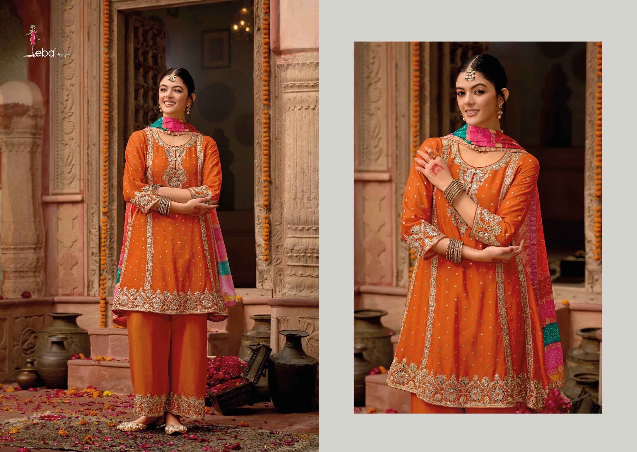 Eba Lifestyle Gajari Readymade Chinon Dress (3 pcs Catalogue)