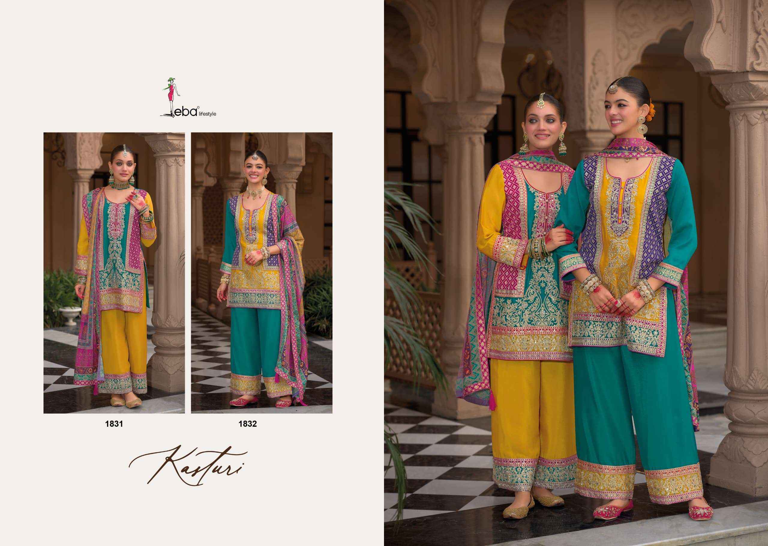 Eba Lifestyle Kasturi Readymade Chinon Dress 2 pcs Catalogue