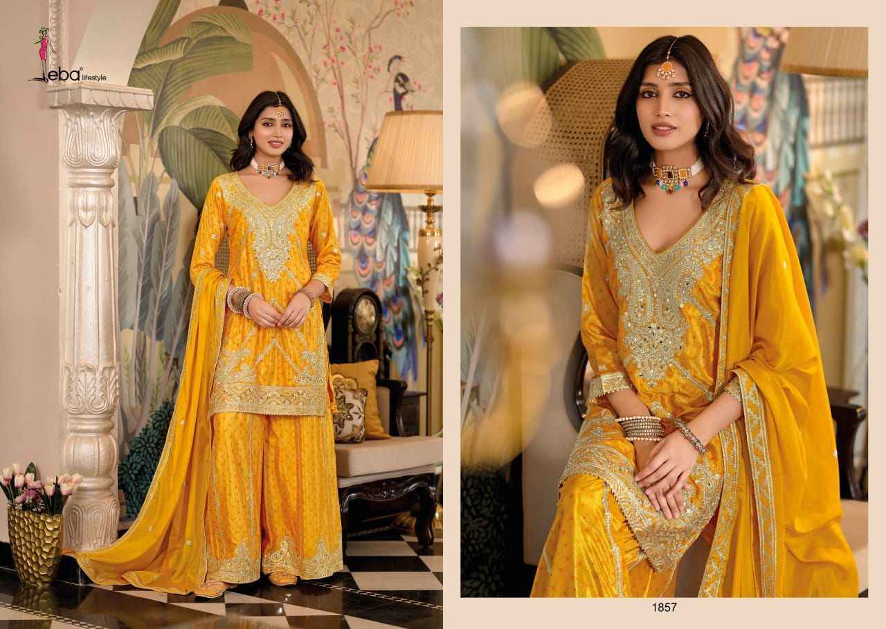 Eba Lifestyle Sangam Readymade Chinon Dress 3 pcs Catalogue