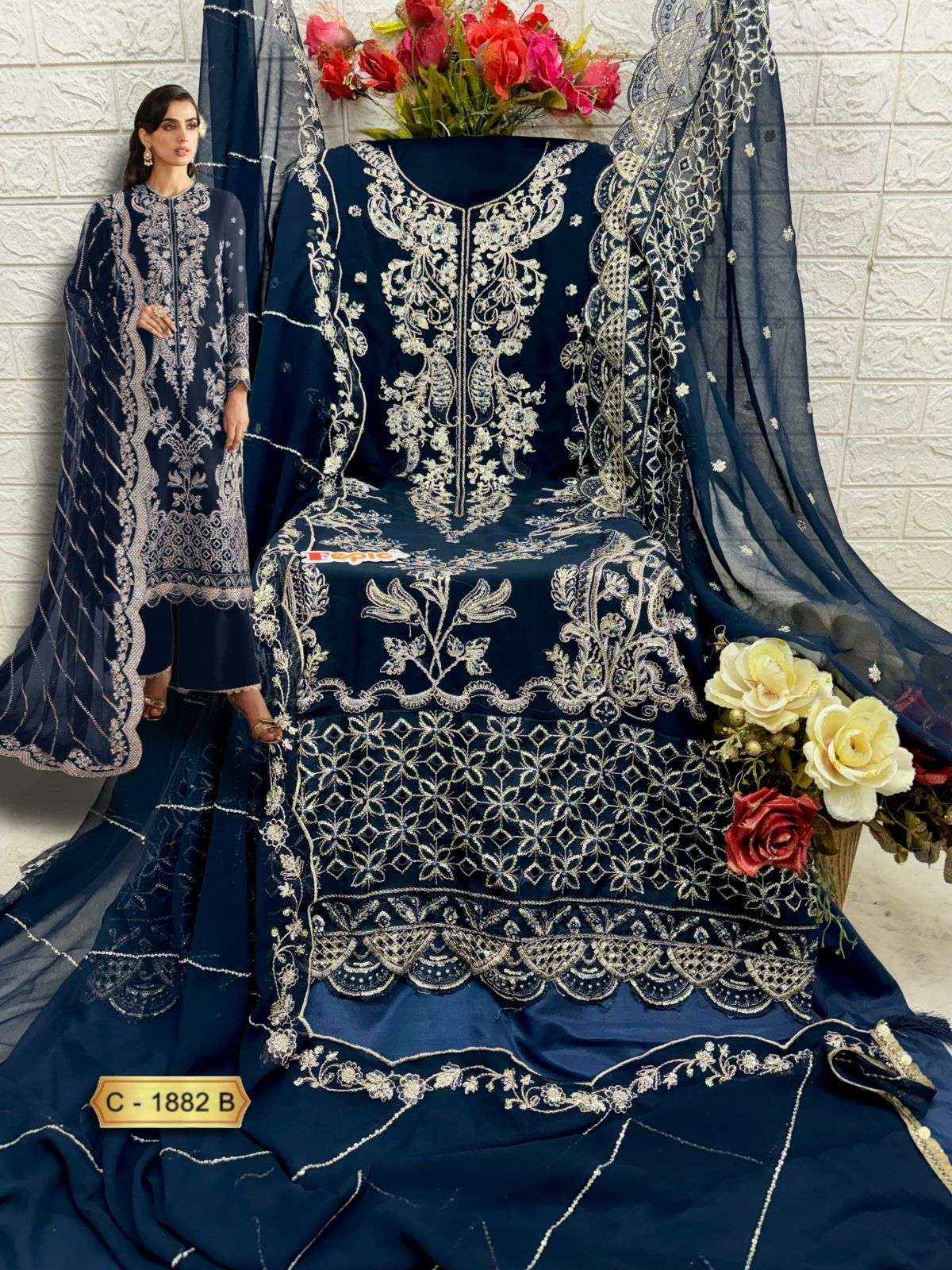 Fepic Rosemeen C 1882 Georgette Dress Material 3 pcs Catalogue