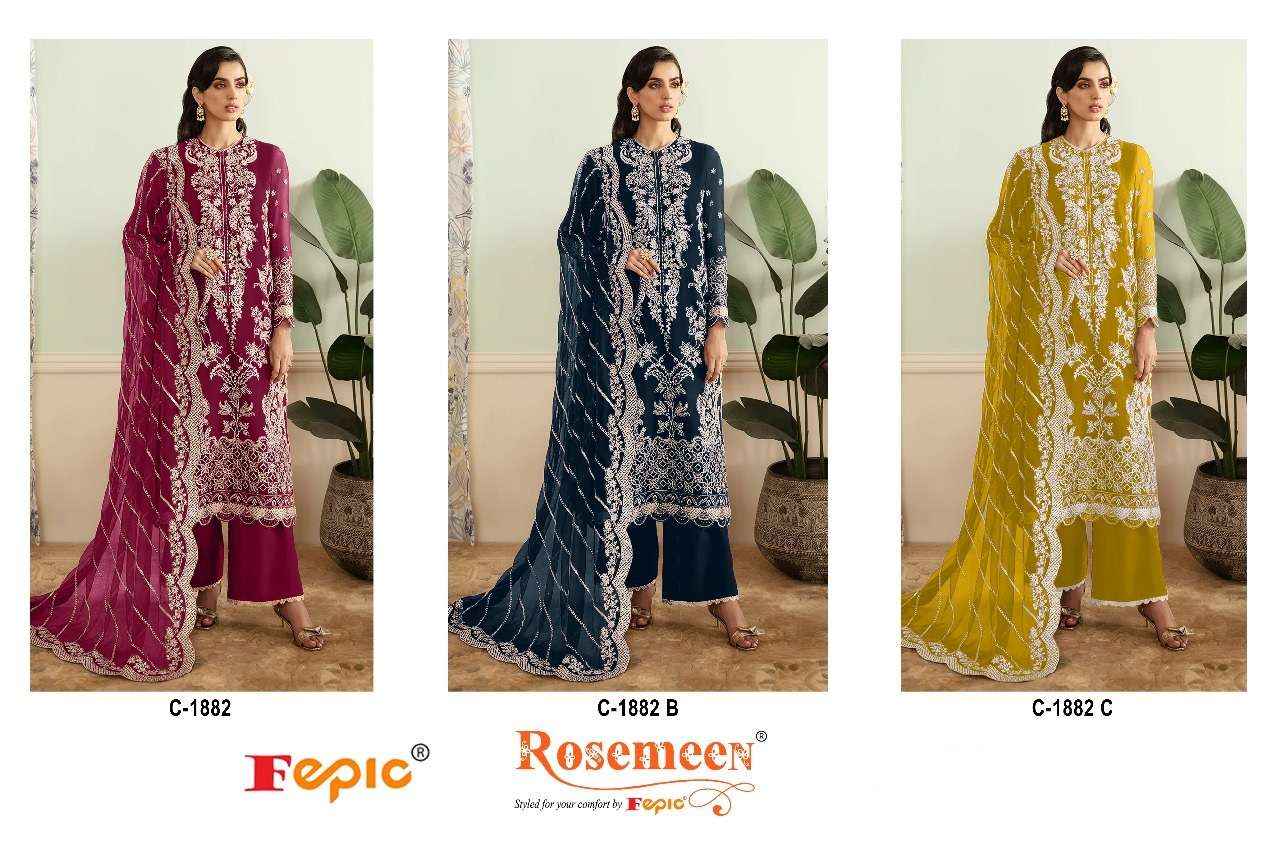 Fepic Rosemeen C 1882 Georgette Dress Material 3 pcs Catalogue