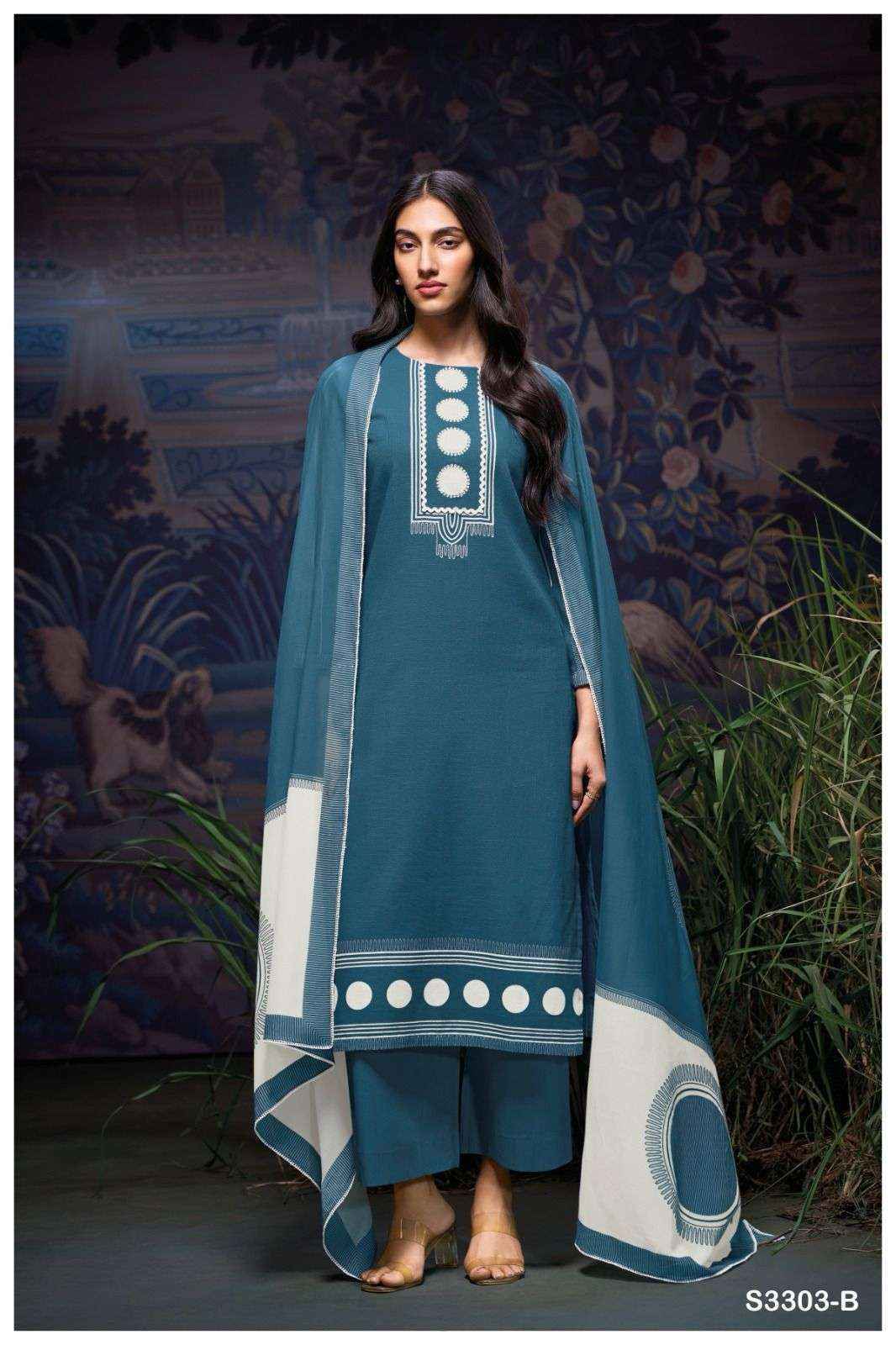 Ganga Devanie 3303 Linen Cotton Dress Material (2 pcs Catalogue)