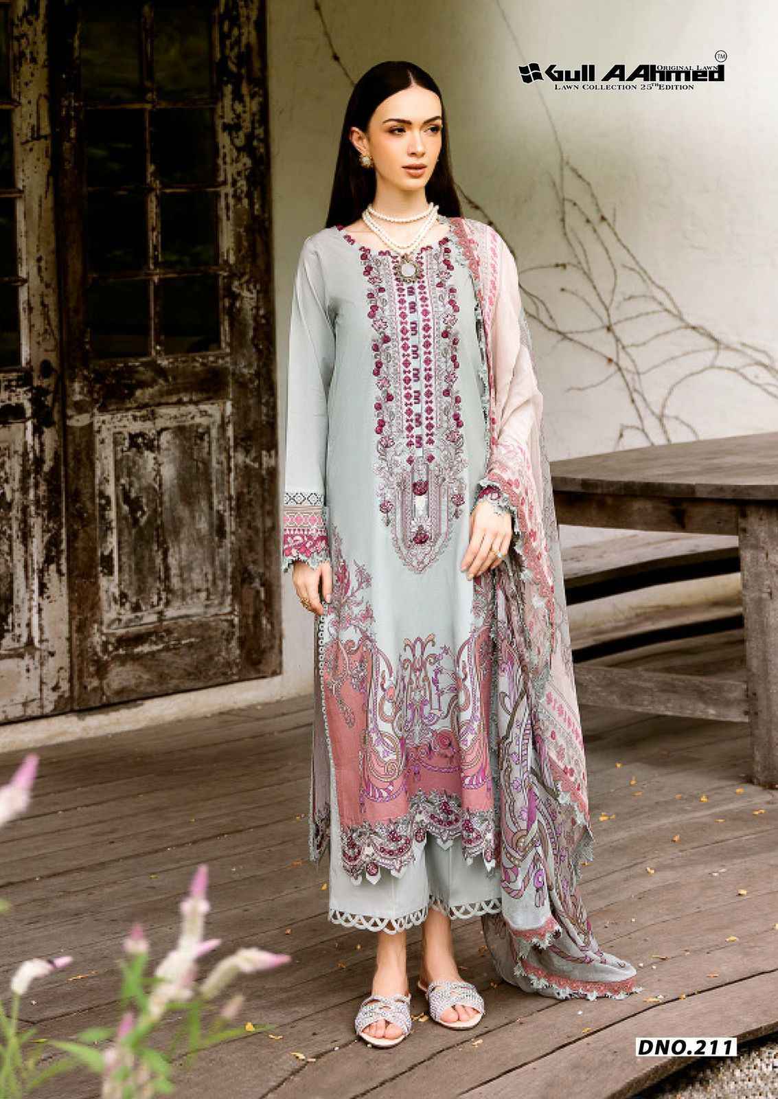 Gull Aahmed Lawn Collection Vol-25 Lawn Cotton Dress Material (6 pcs Catalogue)