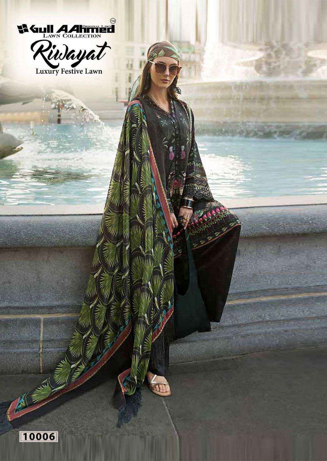 Gull Aahmed Riwayat Vol 10 Lawn Cotton Dress Material 6 pcs Catalogue