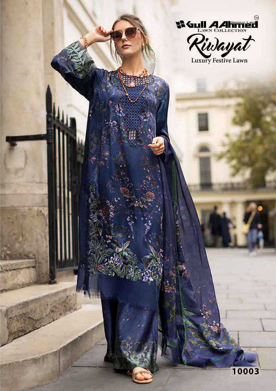 Gull Aahmed Riwayat Vol 10 Lawn Cotton Dress Material 6 pcs Catalogue