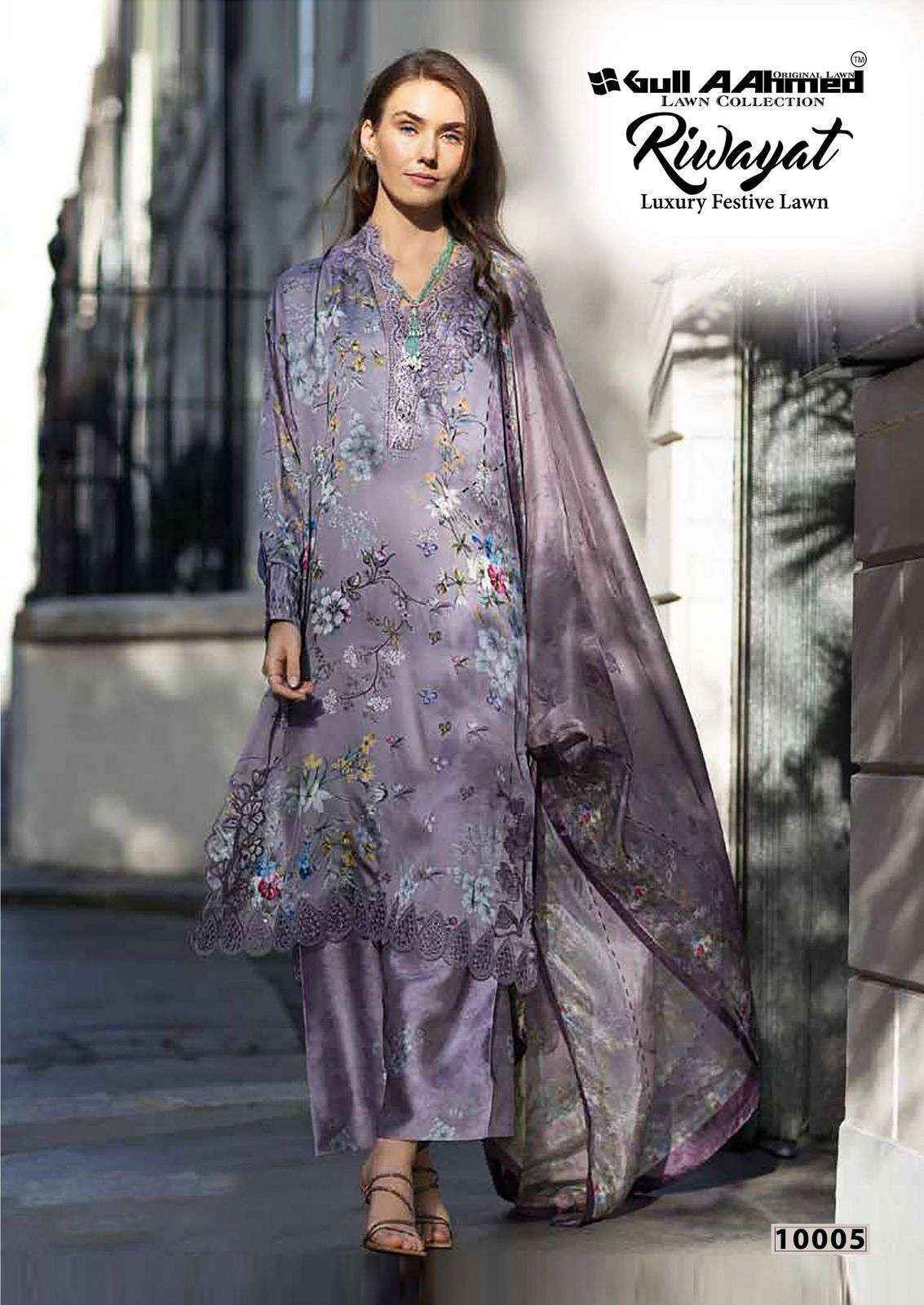 Gull Aahmed Riwayat Vol 10 Lawn Cotton Dress Material 6 pcs Catalogue