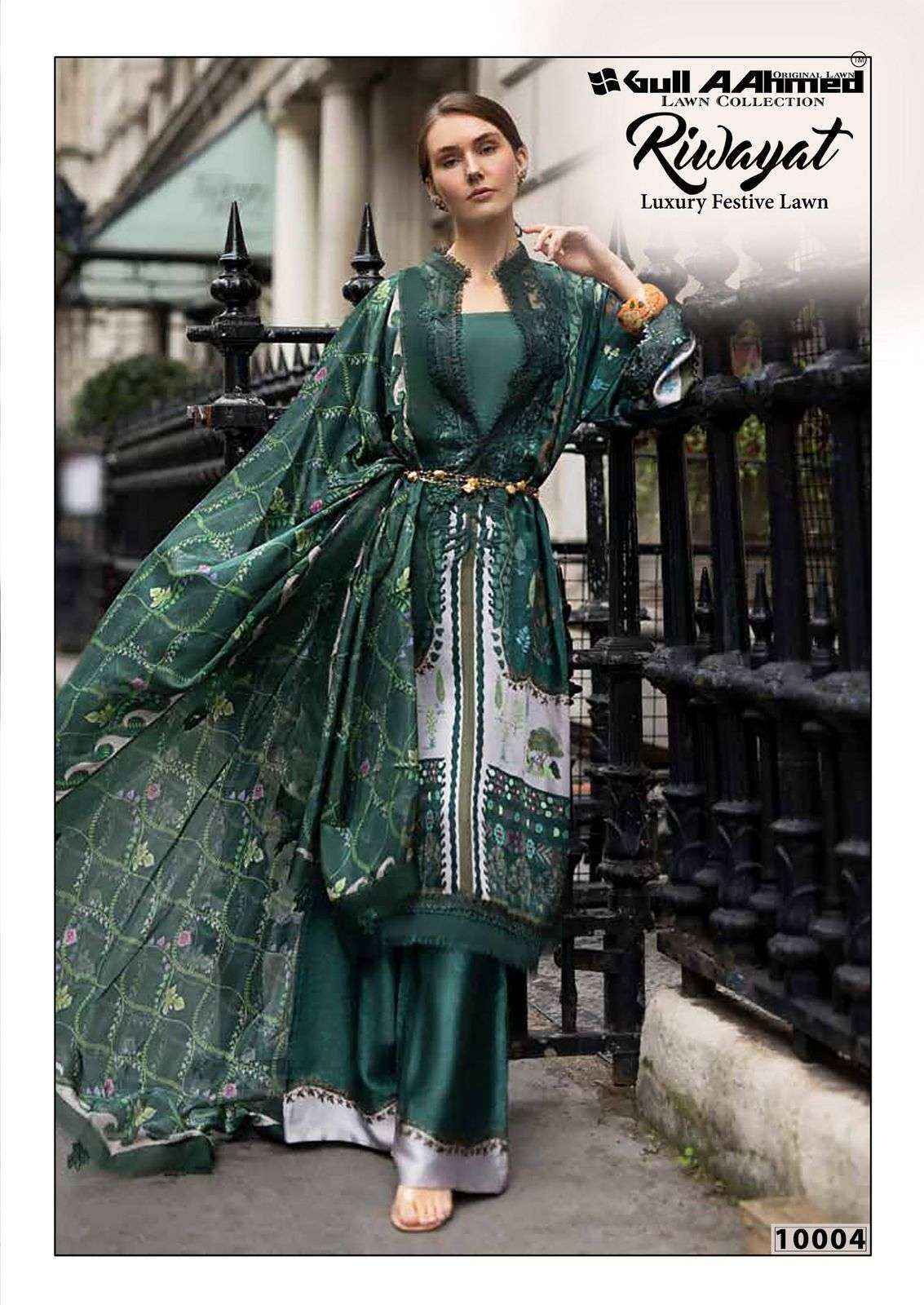 Gull Aahmed Riwayat Vol 10 Lawn Cotton Dress Material 6 pcs Catalogue