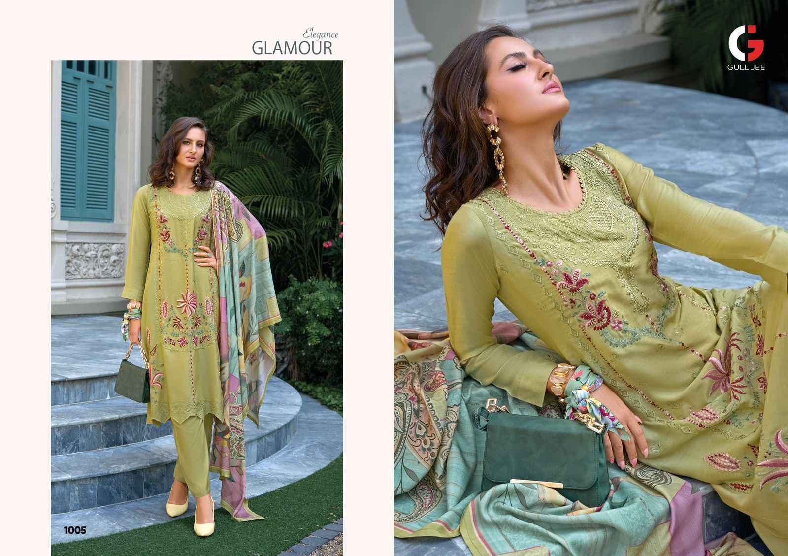 Gull Jee Tasrif Musline Silk Dress Material (6 pcs Catalogue)