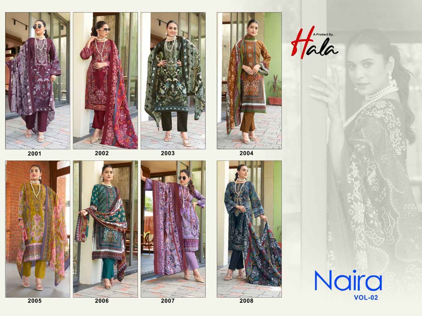 Hala Naira Vol 2 Cotton Dress Materail 8 pcs Catalogue