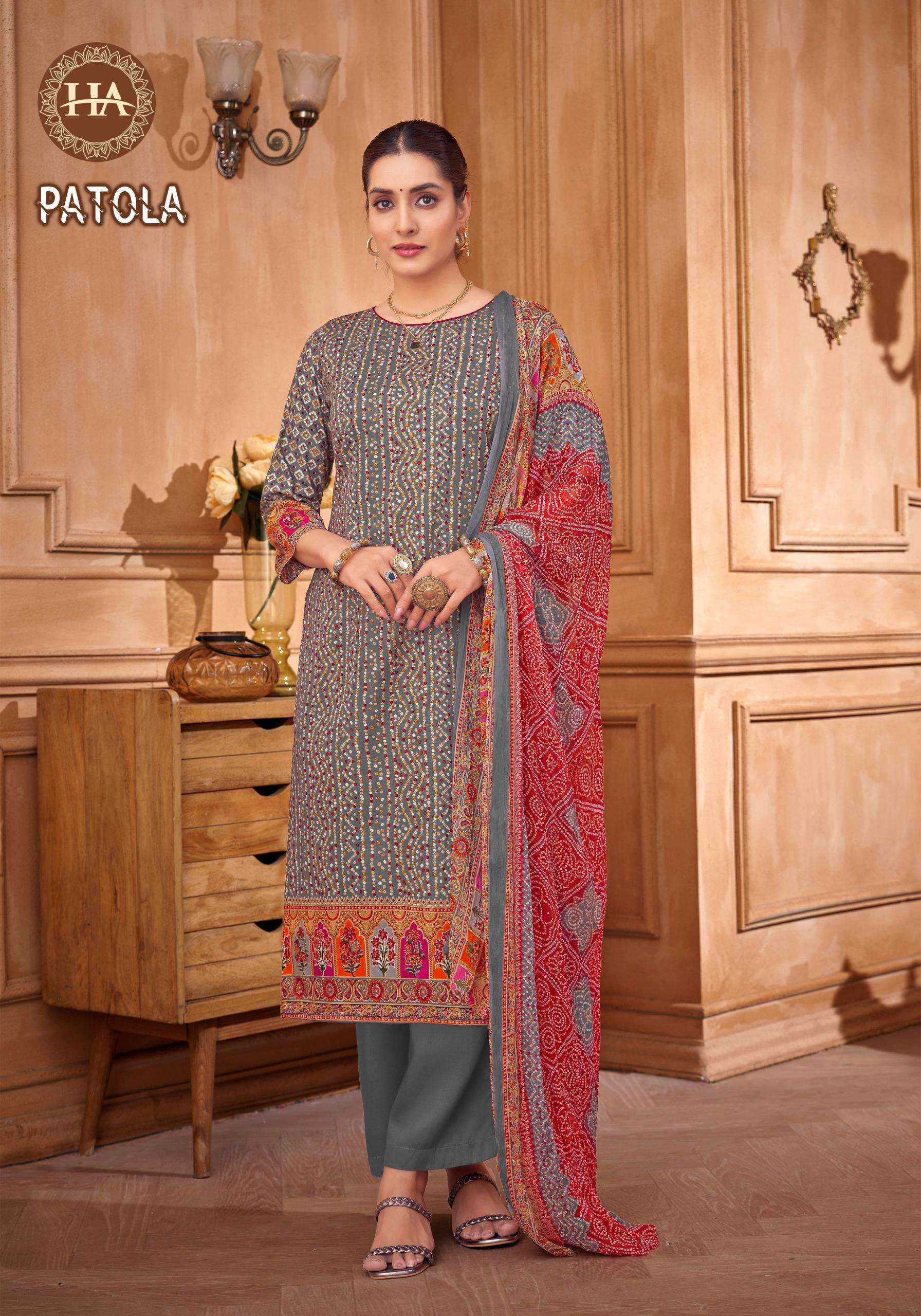 Harshit Fashion Patola Cotton Dress Material 8 pcs Catalogue
