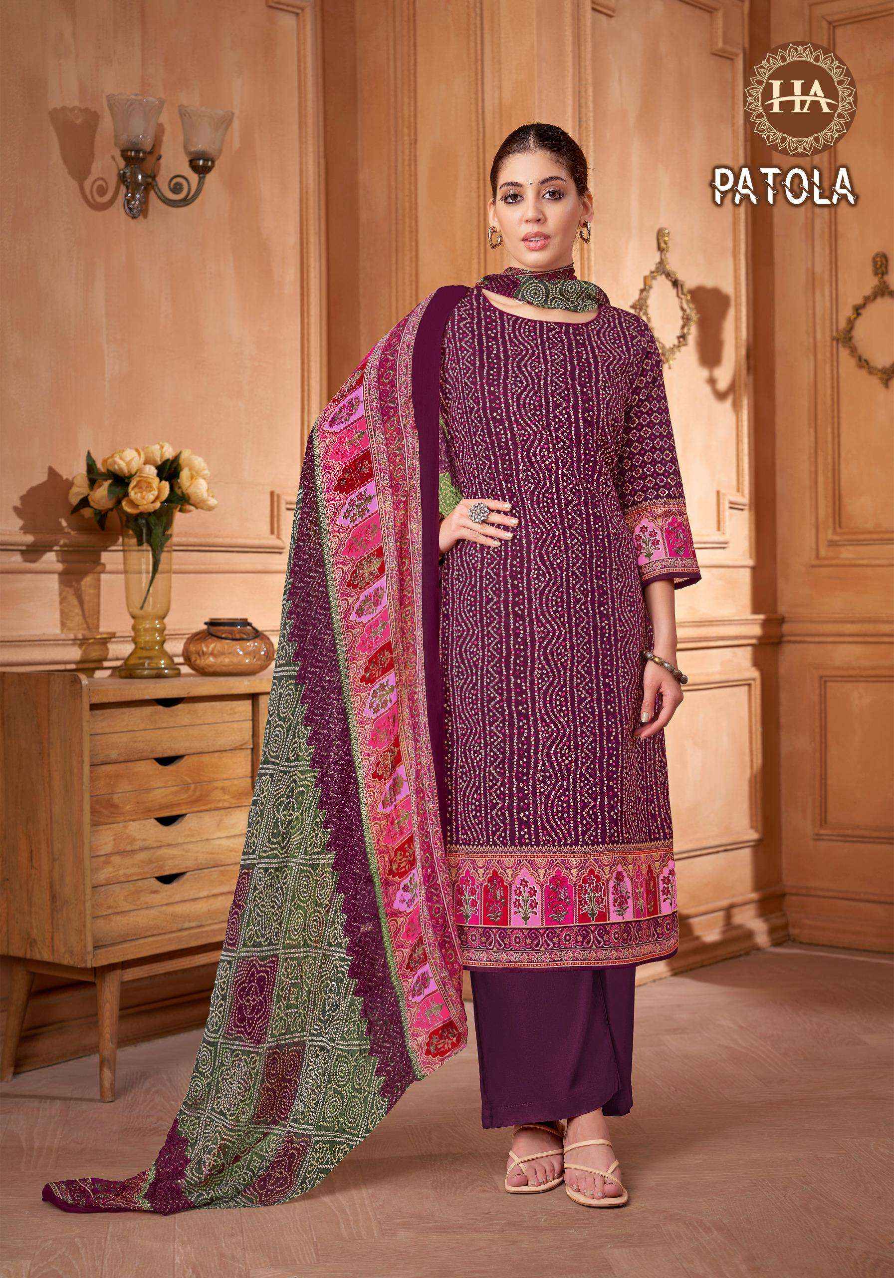 Harshit Fashion Patola Cotton Dress Material 8 pcs Catalogue