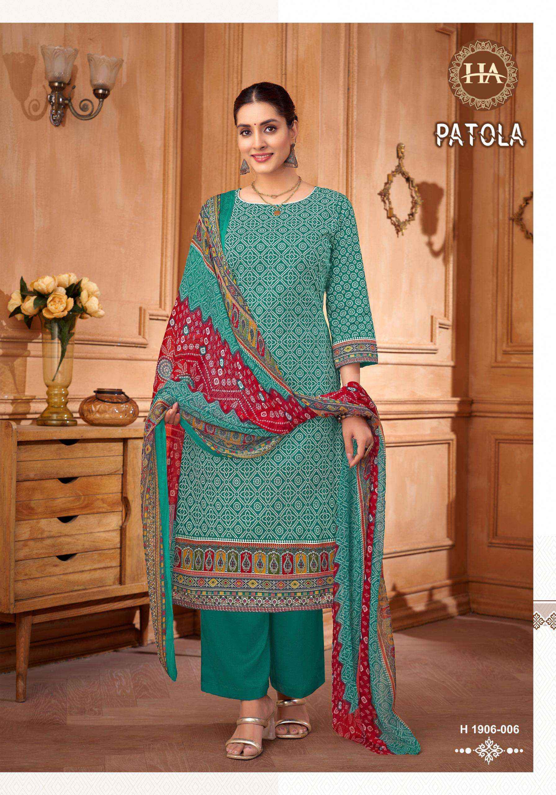 Harshit Fashion Patola Cotton Dress Material 8 pcs Catalogue
