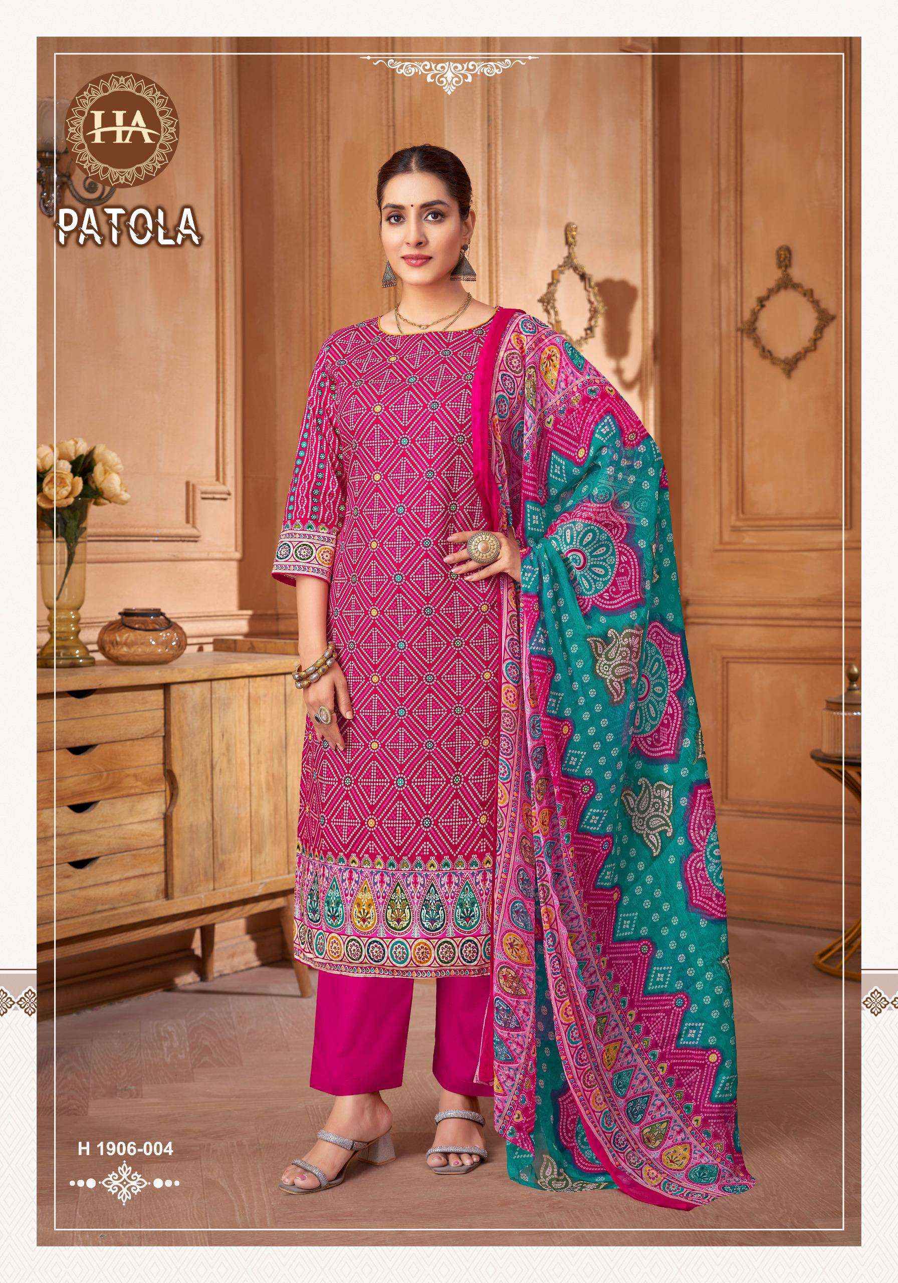 Harshit Fashion Patola Cotton Dress Material 8 pcs Catalogue