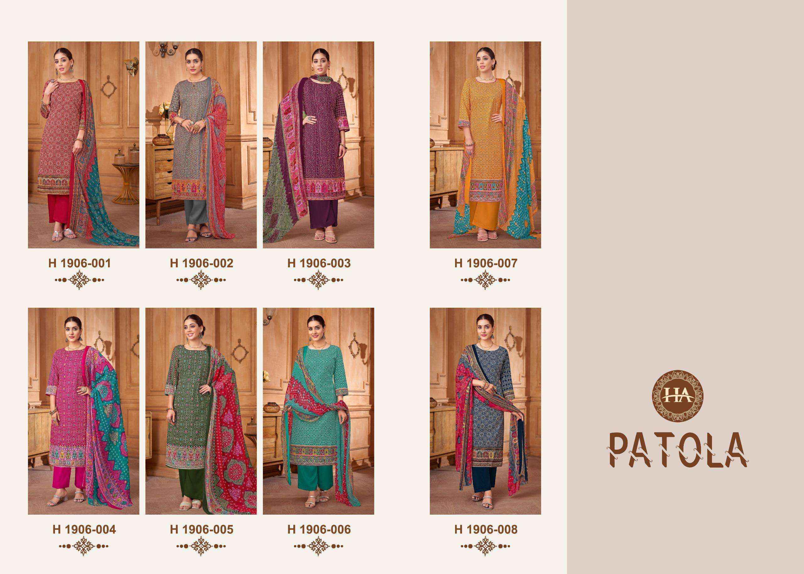 Harshit Fashion Patola Cotton Dress Material 8 pcs Catalogue
