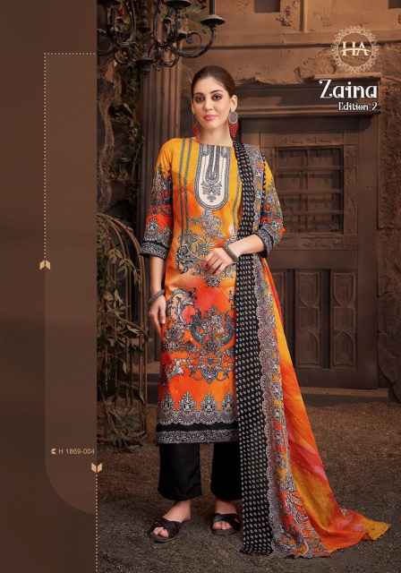 Harshit Fashion Zaina Edition 2 Viscouse Rayon Dress Material 6 pcs Catalogue