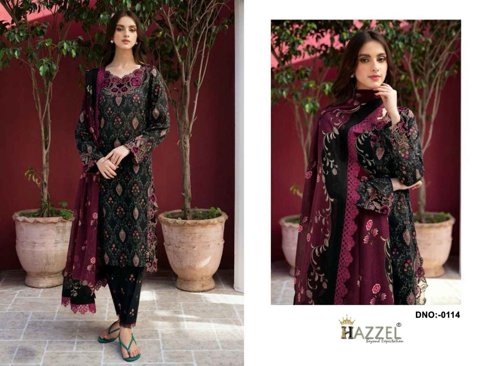 Hazzel Ramsha Rangrez Cotton Dress Material 3 pcs Catalogue