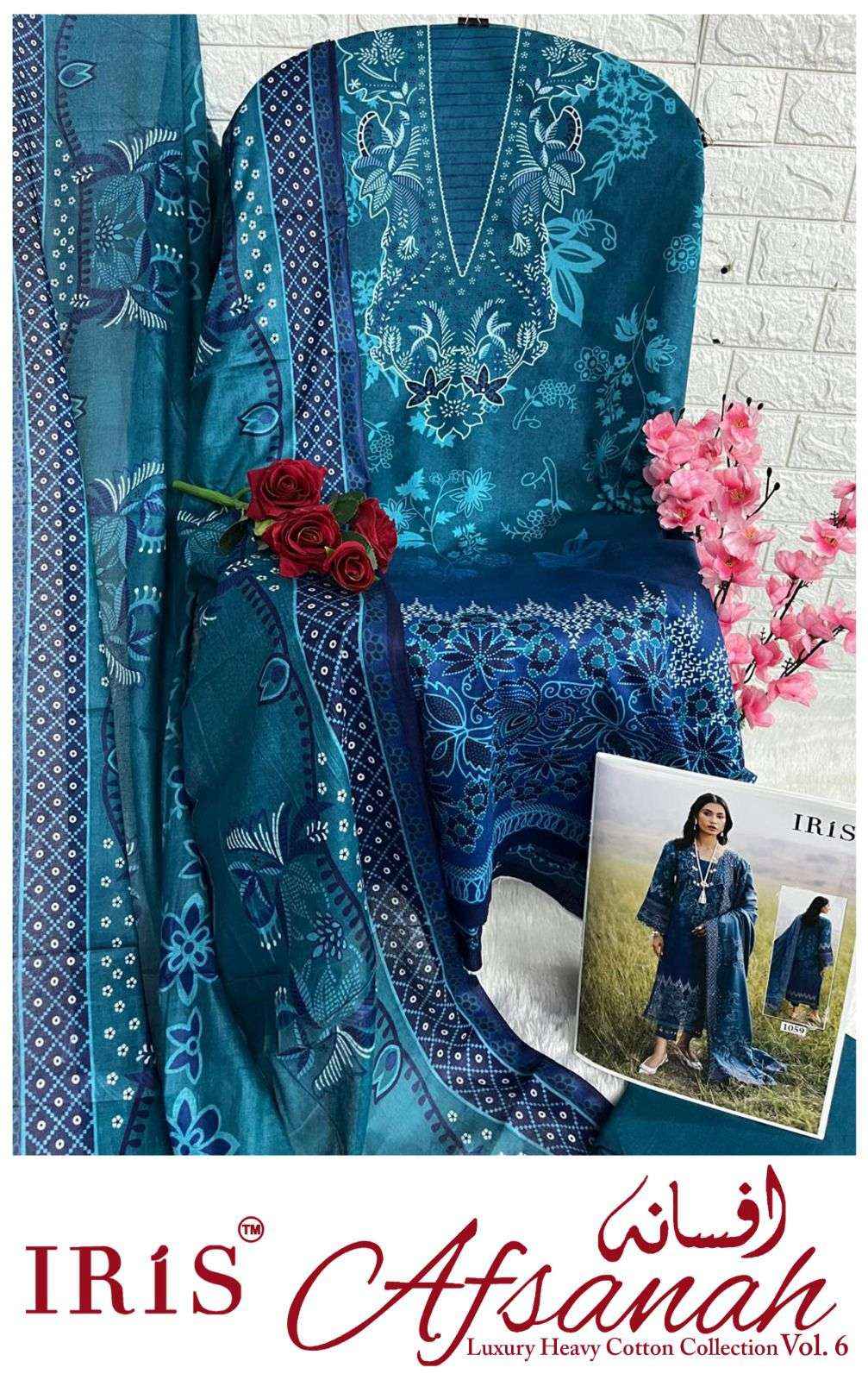 Iris Afsanah Vol 6 Cotton Dress Material 10 pcs Catalogue
