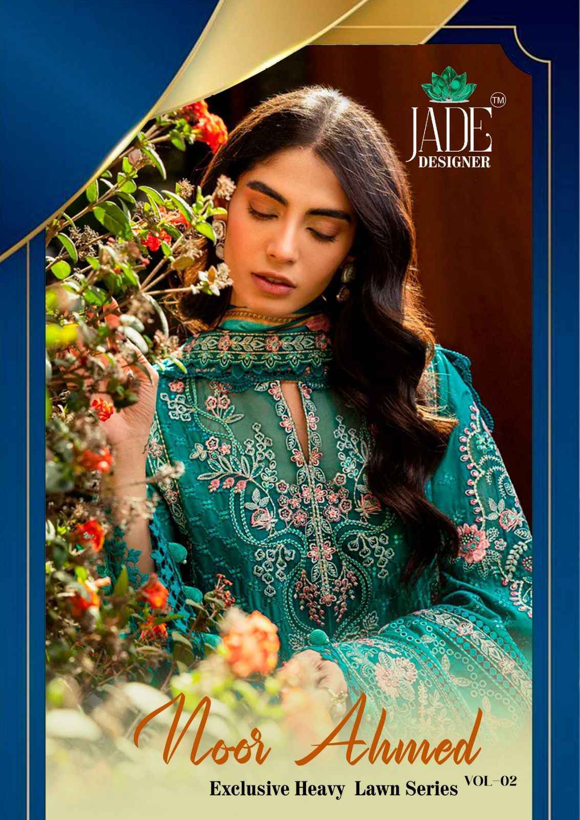 Jade Noor Aahmed Vol-2 Lawn Cotton Dress Material (6 pcs Catalogue)