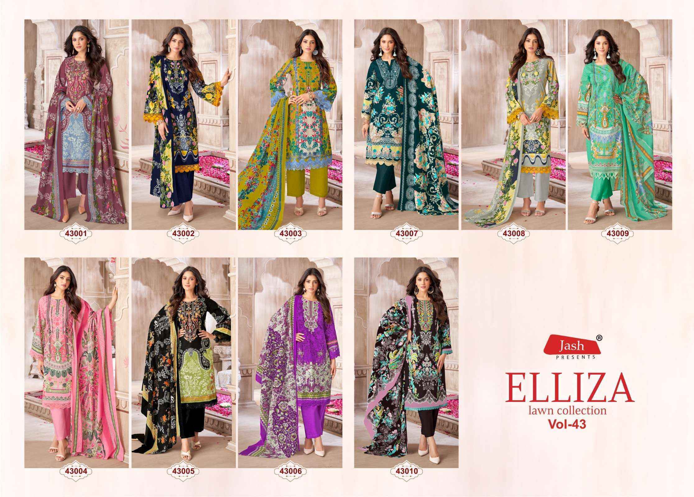 Jash Elliza Vol-43 Cotton Dress Material (10 pcs Catalogue)