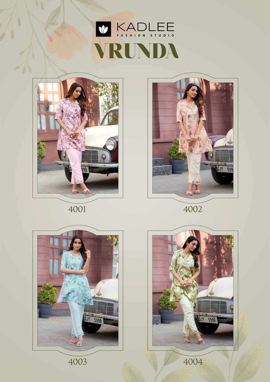 Kadlee Vrunda Vetican Co ord Set (4 pcs Catalogue)