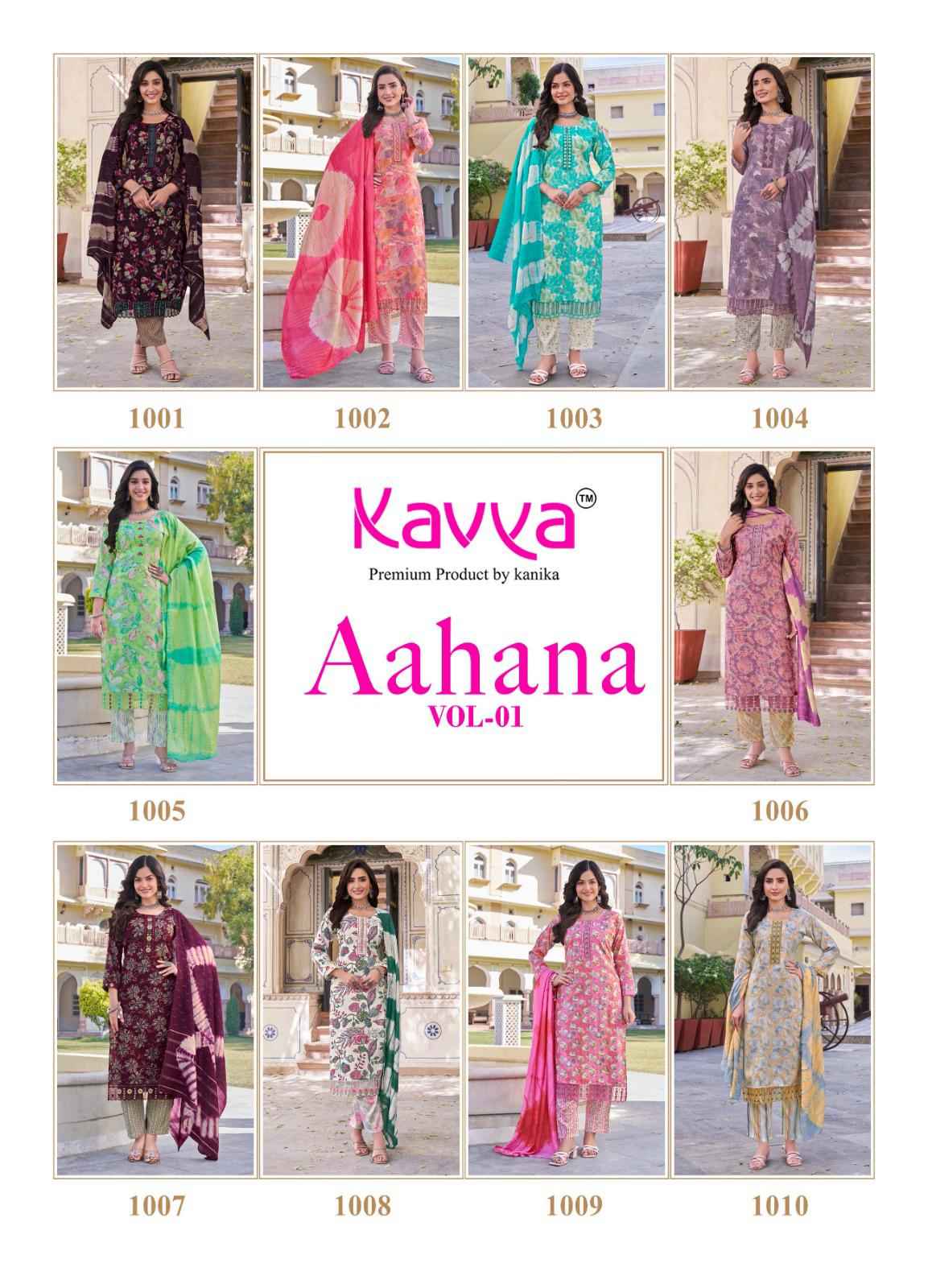 Kavya Aahana Vol 1 Capsule Kurti Combo 10 pcs Catalogue