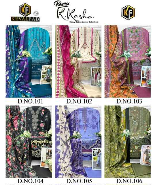 Keval Fab K Kasha Remix Cotton Dress Material 6 pcs Catalogue